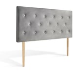 Tête de lit capitonnée Théa 140cm Velours Gris