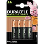 Duracell Rechargeable Battery StayCharged AA HR6 1300 mAh Nickel Metal Hydride (NiMH) 1 V Pack of 4