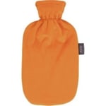 fashy® varmeflaske 2 liter med fleecetrekk i orange