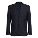 Calvin Klein Mens Flannel Check Formal Wool Suit Blazer - Black/Navy / UK36