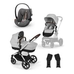 cybex GOLD EOS Lux Lava Grey barnevogn inklusiv Cloud G bilbarnestol i-Size Plus Lava Grey Plus og Adapter