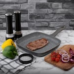 Schallen NonStick Dark Grey Marble Induction Electric Gas 26cm Griddle Grill Pan