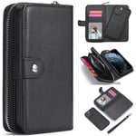 Apple iPhone 13 Mini Zipper Wallet Case Black