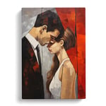 Lovers Hard Edge Painting Art Canvas Print for Living Room Bedroom Home Office Décor, Wall Art Picture Ready to Hang, 30x20 Inch (76x50 cm)