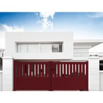 Portail aluminium battant semi-ajouré en kit dimensions L.3000 (entre piliers) x H.1300 mm Couleurs Rouge (ral 3004)