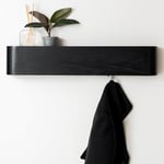 Porte-Manteau Mural Bois 'Toke' | Design Moderne avec Crochets Muraux Cachés | Panneau en Placage de Bois Massif | Chêne, noir