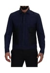 Dsquared2 Dsquared² Mens Dark Blue Cotton Collared Long Sleeves Casual Shirt material_cotton - Size IT 48 (Mens)