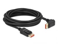 DELOCK – DisplayPort cable male straight to male 90° upwards angled 8K 60 Hz 5m, black (87057)