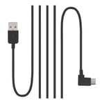 USB-kabel typ-C till USB 2.0 kontakt m. 90-graders vinkel - Svart Svart