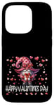 iPhone 14 Pro Happy Valentines Day Gnome For Women Cute Love Heart Pattern Case