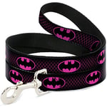 Buckle Down Dl-6ft-wbm163-w Noir/Rose Vif Batman Pet Leash, 6 Pieds Long-1.5 "Large