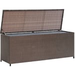 Design In - Boîte de rangement de jardin,Coffre de rangement marron 120x50x60 cm résine tressée CFW73691