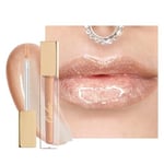 Oulac Gloss Transparent Pailleté - 3D Hydratant Gloss à Lèvres, Rouge à Lèvres Liquide | Huile a Levre Brillant Lip Oil - Enrichi en Extrait de Rose | Formule Vegan - 4,5ml, Beige Clair (04)