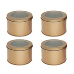 4-pack Fönsterförsedda Tekannor Matförvaringsburkar Tätat Spannmålspanna Köksverktyg För Kaka Dessert Kaffebönor (Champagne Guld) Golden 9*9*6cm Golden 9*9*6cm