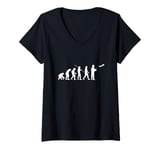 Womens Funny Human Evolution Remote Control Airplane RC Plane V-Neck T-Shirt