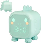 Réveil Enfant Fille Garcons Dinosaure Lumineux Reveil Enfant Numerique Lampe Réveil Veilleuse Jour Nuit Enfant Réveil de la Maternelle Volume Réglable avec Snooze Compte à rebours