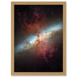 Hubble Space Telescope Image Starburst Galaxy M82 Happy Sweet Sixteen Celebration Messier 82 Blue Disk Red Dust Gas Star Formation Cluster Art Print F