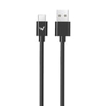 W Wonder Full Power - Cable USB-A vers USB-C - 1m - Noir