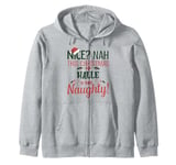 HALLE Personalized Christmas Naughty Nice HALLE Name Zip Hoodie