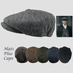 Ny herrmode Peaky Blinders hatt herr keps ullblandning fiskbensmönster tweed vinterhatt varm-mxbc-WELLNGS Coffee