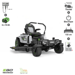 Tondeuse Autoportée électrique Zturn, 132 cm de coupe - 6 batteries 10Ah et