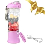 Portable Blender Smoothie Maker for Shakes and Smoothies 600ml Personal Blender Mini Blender USB Rechargeable with 6 Blades Leakproof Smoothie Blender for Gym Travel Sports Office Lilac-Total Chef