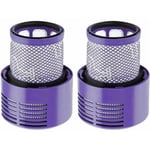 Lot De 2 Filtre Lavable Pour Aspirateur Dyson Série V10 Sv12 Avec Une Brosse De Nettoyage Et Chiffon, Filtre De Rechange Dyson Pour Série V12 Sv12,