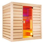 Sauna cabine vapeur et infrarouge Holl's hybride combi bois naturel