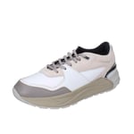 Chaussures Homme LIU JO 42 EU Sneakers Beige Cuir Blanc Tissu BC151-42