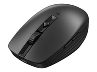 HP 710 - Souris - rechargeable - 7 boutons - sans fil - 2.4 GHz, Bluetooth 5.3 - récepteur sans fil USB - noir