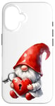 Coque pour iPhone 16 Love Gnome And Red Heart Lock With Key For Valentines Day