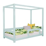 Benlemi Lit cabane Enfant BUNKY 80 x 160 Bleu Clair