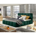 Lucea - lit coffre - 180x200 - sommier inclus - en velours - vert