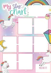 Magnetic Reward Chart for Children, Kids, Toddlers, Boys and Girls with Unicorn Theme and Colourful Star Magnets for Inspiring, Promoting and Recognising Good Behaviour