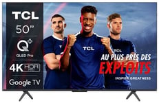 TV QLED Tcl 50C69B 126 cm 4K UHD 2024 Aluminium brossé