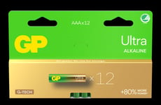 GP Ultra Alkaline AAA-batteri, 24AU/LR03, 12-pack