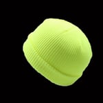 (Fluoresoiva keltainen)Miehet Naiset Neulottu Hattu Pipo Skullcap Sailor Cap Cuff Brimless Retro Pehmeä Lyhyt Unisex HipHop Joustava Lämmin Talvi Ski Pipo