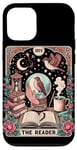 Coque pour iPhone 12/12 Pro The Reader Tarot Card Funny Bird Lover Lecteur de livre