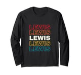 I Love Lewis Personalized Retro Sunset First Name Long Sleeve T-Shirt