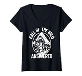 Womens Call of the Wild Answered Mushing V-Neck T-Shirt