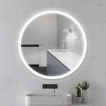 Wyctin - Hofuton Miroir de Salle de Bain à led Rond Anti-buée à Eclairage Blanc Froid Miroir Mural avec Capteur Tactile Classe d'efficacité