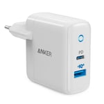 Anker PowerPort PD 33W Väggladdare med USB-A & USB-C - Vit