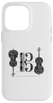 Coque pour iPhone 14 Pro Max Violoncello Clef de Ténor (Noir Ancien) Cello