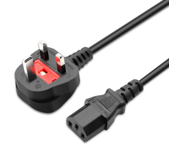 New 1.5m IEC Kettle Lead Power Cable 3 Pin UK Plug PC Monitor C13 Cord Black