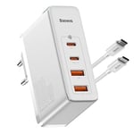 Baseus USB C Chargeur Rapide 100W 4 Ports, GaN Alimentation USB C Chargeur Rapide pour iPhone 15/14/13 Pro Max MacBook Pro/Air Samsung Galaxy 24 Ultra Ordinateurs iPad, 2 USB A+2 USB C