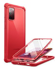 i-Blason Coque Samsung Galaxy S20 Fe (2020) [Série Ares] Protection Intégrale Bumper Antichoc Dos Transparent avec Protecteur d'Ecran Intégré (Rouge)