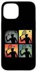 Coque pour iPhone 15 Joueur de tennis Pop Art - Amateur de tennis vintage