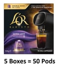 L'OR Barista Extra Long XXL Intensity 8 Coffee Pods 5 x 10 (50 pods)