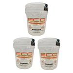 3x ECO Style Professional Styling Gel Krystal Maximum Hold Alcohol Free 8oz