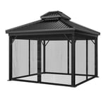 Mingfuxin Gazebo Universal Replacement Screen Mosquito Netting Outdoor Gazebo Canopy 4-Panel Mo-Squito Netting Side Walls with Zipper for 10' x 10' Gazebo (Mosquito Net Only)